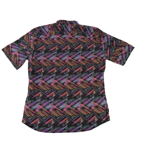 Maceoo Shirt Mens 6 2XL Black Abstract Multi Color Italian Digital Fabric Cotton - Picture 6 of 9